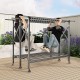 Wholesale Foldable Heavy Duty Metal Clothing Rack Trifold Floor Standing Design Living Room Clothe Drying Hanging Rack