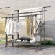 Wholesale Foldable Heavy Duty Metal Clothing Rack Trifold Floor Standing Design Living Room Clothe Drying Hanging Rack