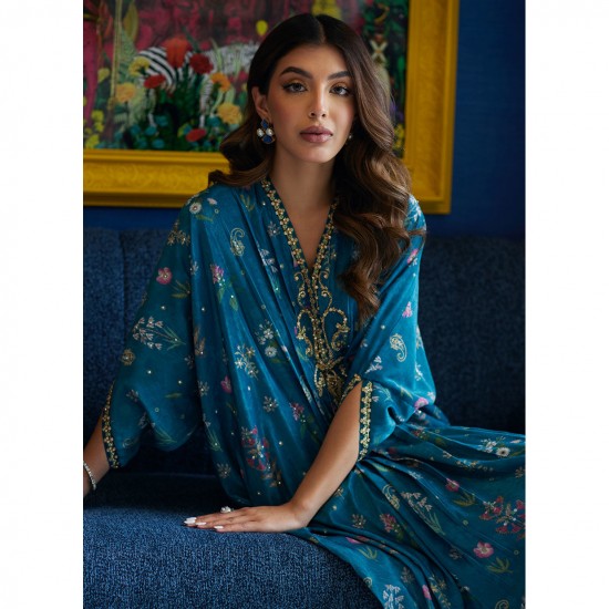 Comfortable Women's Kaftan on Sale Elegant Floral Style Vintage Lace Decoration Hand Work Shimmering Sleeves Manufacture Fit