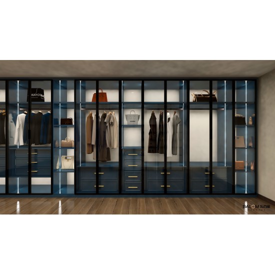 Whole House Free Sample Wardrobe Modern Closet Design Glass and Wood Dressing Room Wardrobe Closet Wardrobe Storage