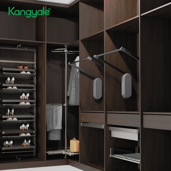 Kangyale New Electric Wardrobe Lifter Clothes Storage Pull Down Shelves Adjustable Lifting Hanger