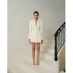 WHITE ANT Women's Blazers Buttoned Front Chest Pocket LYA BACKLESS DRAPED BLAZER Single-breasted One Button Clothes Women