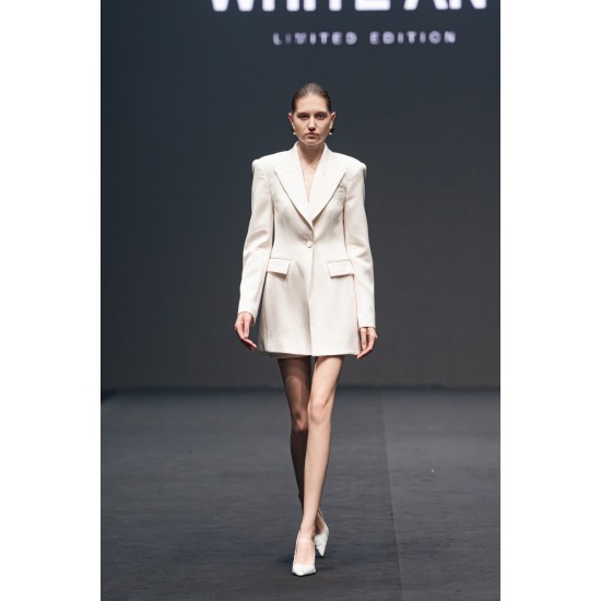 WHITE ANT Women's Blazers Buttoned Front Chest Pocket LYA BACKLESS DRAPED BLAZER Single-breasted One Button Clothes Women