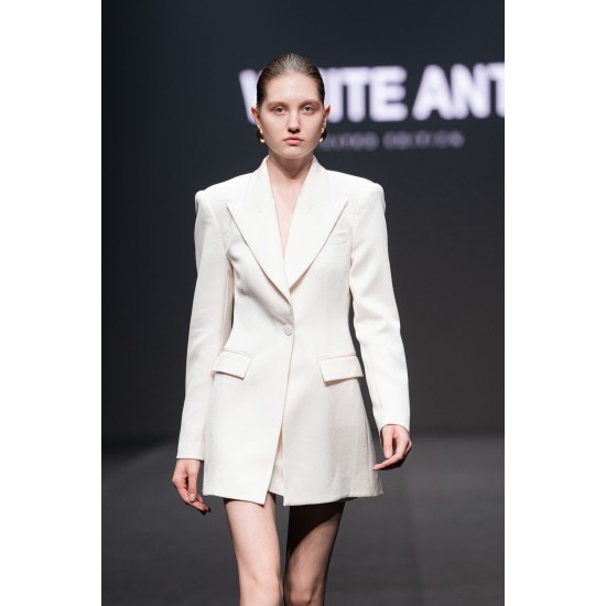 WHITE ANT Women's Blazers Buttoned Front Chest Pocket LYA BACKLESS DRAPED BLAZER Single-breasted One Button Clothes Women