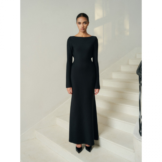 High-End Fashion Dresses Women Lady Elegant Flap Detail on Back Mollya Backless Draped Dress Clothes for Women Made in Vietnam