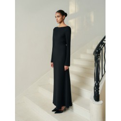 High-End Fashion Dresses Women Lady Elegant Flap Detail on Back Mollya Backless Draped Dress Clothes for Women Made in Vietnam