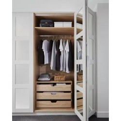 Whole House Wardrobe Modern Closet Design Glass and Wood Dressing Room Wardrobe Closet Wardrobe Storage