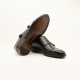 Best Brown Leather Double Monk Strap Shoes - Elegant Brogue Details with Leather Sole - Ideal for Conferences & Business Travel