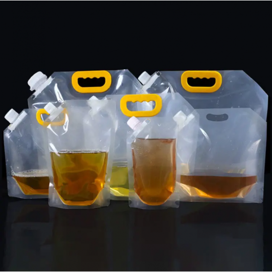 Household Use Foldable Transparent Beans Cereal Storage Bags Stand up Spray Bags Food Liquid Plastic Packaging Bags