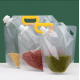 Household Use Foldable Transparent Beans Cereal Storage Bags Stand up Spray Bags Food Liquid Plastic Packaging Bags