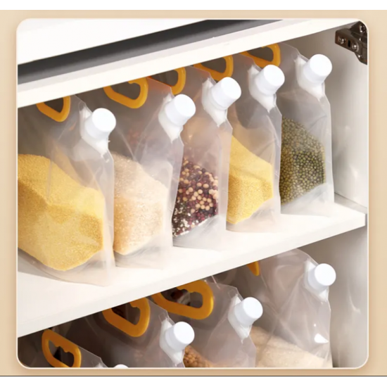 Food Grade Grains Rice Pet Food Storage Bag clear 5L 10L Household Kitchen Organizer Bag Water Spout Bag with Handle