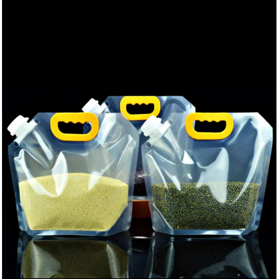 Food Grade Grains Rice Pet Food Storage Bag clear 5L 10L Household Kitchen Organizer Bag Water Spout Bag with Handle