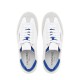 For Valentino Women's Saturno Leather and Suede Sneaker White/Blue Sports Shoes for Walking for Summer Autumn Winter