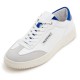 For Valentino Women's Saturno Leather and Suede Sneaker White/Blue Sports Shoes for Walking for Summer Autumn Winter