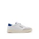 For Valentino Women's Saturno Leather and Suede Sneaker White/Blue Sports Shoes for Walking for Summer Autumn Winter