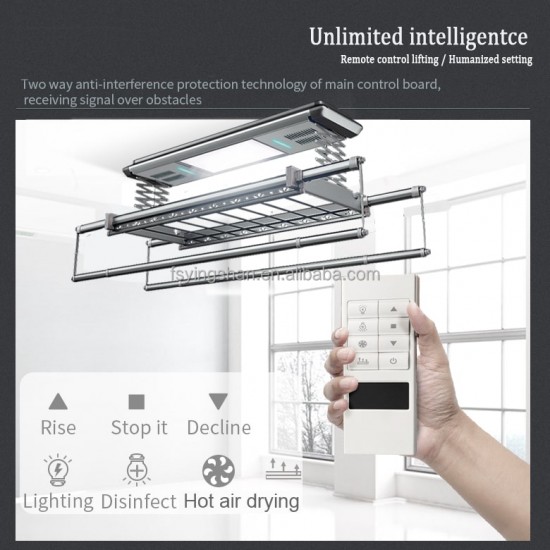 Modern Electric Dryer Rack Smart Champaign Gold Hanger Automatic Drying Carton Hot Sales Modern Laundry Supplies