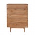 Modern Teakwood Five Drawers Chest Storage Cabinet with Minimalist