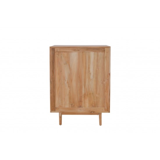 Modern Teakwood Five Drawers Chest Storage Cabinet with Minimalist