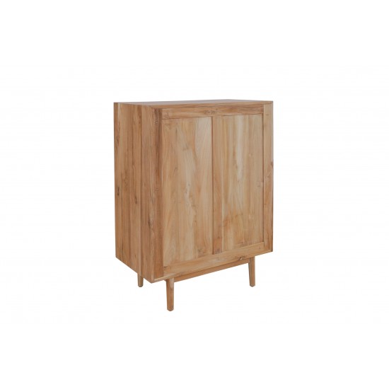 Modern Teakwood Five Drawers Chest Storage Cabinet with Minimalist
