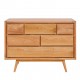 Modern Solid Teakwood Six-Drawer Chest Stackable Office Organizer with Functional Design Teak Storage