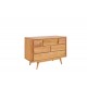 Modern Solid Teakwood Six-Drawer Chest Stackable Office Organizer with Functional Design Teak Storage