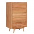 Minimalist Modern Elegance Five-Drawer Solid Teakwood Chest for Living Room or Garage Storage