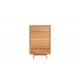 Minimalist Modern Elegance Five-Drawer Solid Teakwood Chest for Living Room or Garage Storage