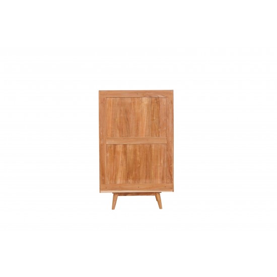 Minimalist Modern Elegance Five-Drawer Solid Teakwood Chest for Living Room or Garage Storage