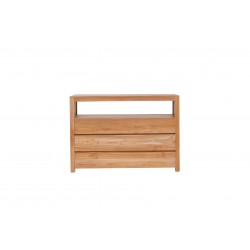 Solid Teakwood Chest with Three Drawers & Open Shelf Functional Elegance for Modern Spaces