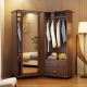 Solid Wood Single-Tier Coat Rack Integrated Dressing Mirror Large Capacity Movable Bedroom Bedside Clothes Rack for Living Room