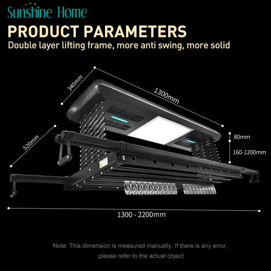 Feature-Rich Electronic Indoor Aluminum Ceiling Balcony Clothes Dryer Racks Wall-Mounted Electric Heated Drying Rack For Clothes