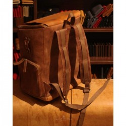 Durable Handmade Cow Leather Backpack Premium Bag with Laptop Compartment Stylish Spacious Design Perfect Daily Work or Study