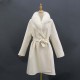 Wholesale Fashion Custom Women Winter Wool Jacket Clothes Ladies Warm  Real Fur Collar Jacket