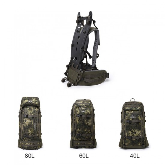 GAF Customized 60L Prym1 Camo Archery Elk Deer Waterproof Hydration Day Pack Bags Hunting Backpack with Carbon Fiber Frame
