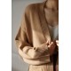 Stand Collar Long Open Plain Brown Sweater Sleeves Women Chunky Knit Womans Crop Sweater