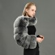Stylish Design Plush Real Raccoon Fur Coat Custom Colors Winter Autumn Fluffy Soft Round Neck Women Red Fox Fur Sleeve