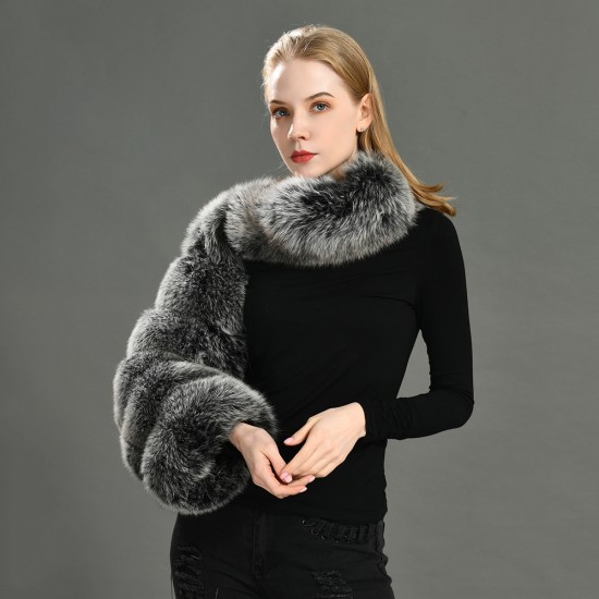 Stylish Design Plush Real Raccoon Fur Coat Custom Colors Winter Autumn Fluffy Soft Round Neck Women Red Fox Fur Sleeve