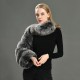 Stylish Design Plush Real Raccoon Fur Coat Custom Colors Winter Autumn Fluffy Soft Round Neck Women Red Fox Fur Sleeve