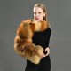 Stylish Design Plush Real Raccoon Fur Coat Custom Colors Winter Autumn Fluffy Soft Round Neck Women Red Fox Fur Sleeve