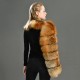 Stylish Design Plush Real Raccoon Fur Coat Custom Colors Winter Autumn Fluffy Soft Round Neck Women Red Fox Fur Sleeve