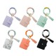 Custom Leather Bracelet Keychains Wallets Wristlet Tassel Silicone Keychain for ID Credit Card Coin Purse for Women