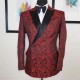 Tailor Made Red Paisley Monogram Big Size Customization of High-end Men's Wedding Suit