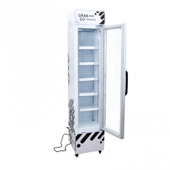 Commercial Cola Upright Showcase Slim Refrigerator Drink Glass Door Cooler
