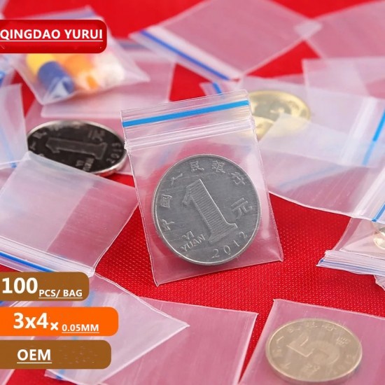 Holographic Reusable Small Ziplock Jewelry Pe Bags