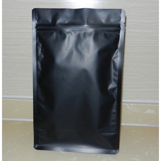 Black Flat Bottom Zipper Foil Pouch Bags with Heat Seal Gravure Printing PET Plastic Gusset Bag Type Food Snack Coffee Packaging