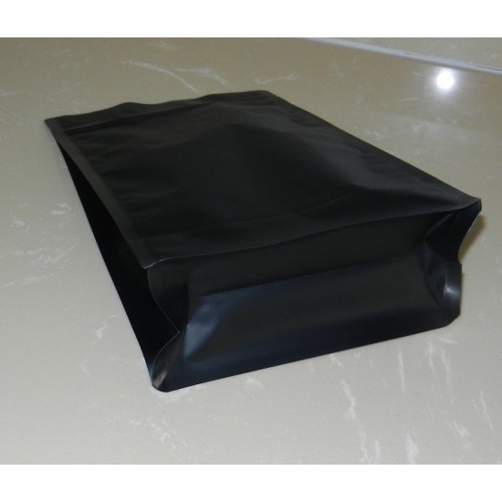 Black Flat Bottom Zipper Foil Pouch Bags with Heat Seal Gravure Printing PET Plastic Gusset Bag Type Food Snack Coffee Packaging