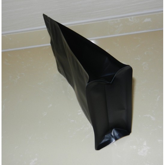 Black Flat Bottom Zipper Foil Pouch Bags with Heat Seal Gravure Printing PET Plastic Gusset Bag Type Food Snack Coffee Packaging