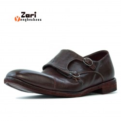 Boutique Retro Monk Dress Shoes Goodyear Formal Grade Square Toe Height Increasing Breathable Slip-On for Party Spring Autumn