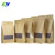Stock Doypack Pouch Stand up Brown Kraft Paper Packaging Food Bag with Zipper Window