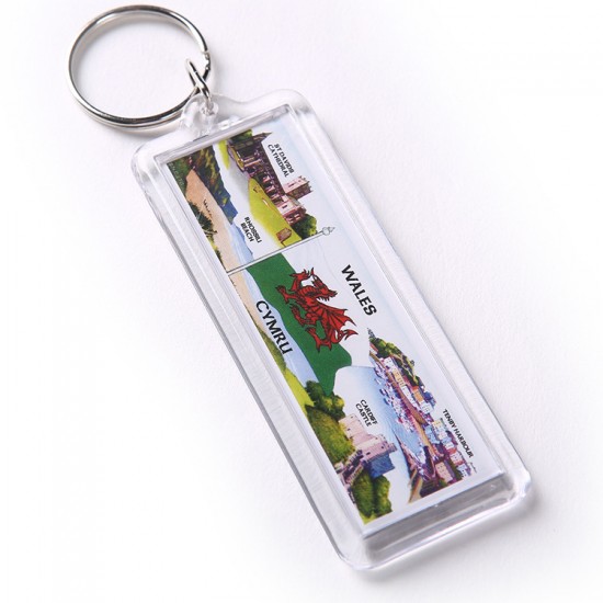 Clear Custom Blank Souvenir Plastic Keyring Frame Photo Picture Insert Acrylic Keychain